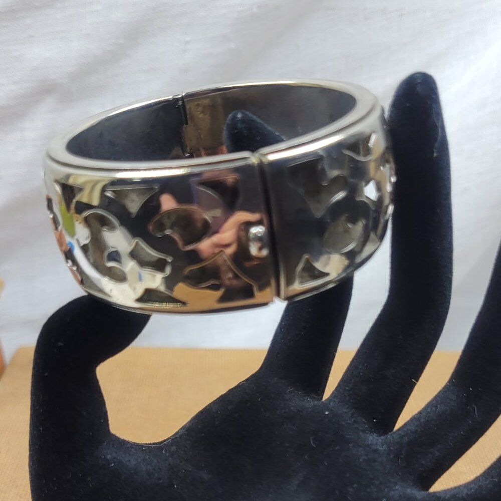 Braclet- shadow box asbtract cutout- silver color